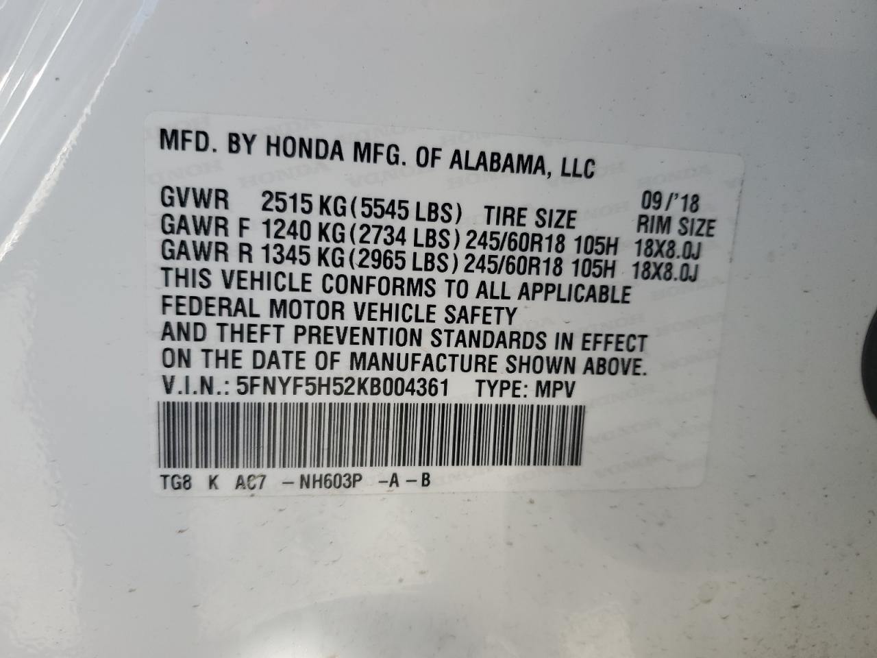 Honda Pilot Exl Image 3